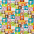 Tkanina bawełniana TWILL  Happy Pandas on pink&blue D01 #01